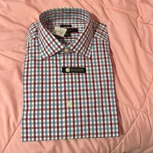 Pronto Uomo (NEW WITH TAGS)  Red and Blue Dress Shirt Classic Checkered Design